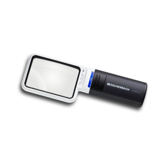 Eschenbach MobiluxLED Hand-Held Magnifying Glass with LED Lighting 3.5 x Lens Size 75 x 50 mm