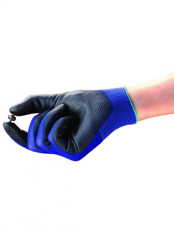 Ansell HyFlex 11-618 Work Gloves in Nylon, Extra-Thin, Mechanics Glove for Multi-purpose, Blue, Black-Men's Workwear Durable, Size 9 (12 Pairs) - Image 3