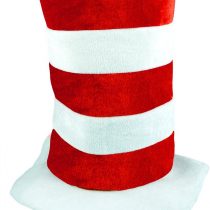 Childrens Childs Red White Tall Hat Book Day Fancy Dress Cat Theme