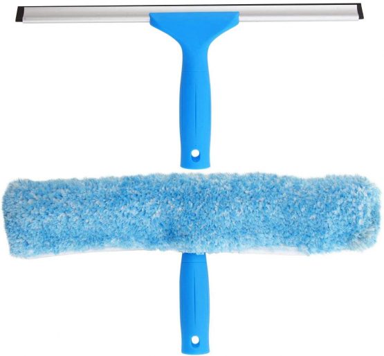 MR Professional Window Cleaning Combo - Squeegee & Microfiber Window Scrubber, 14"