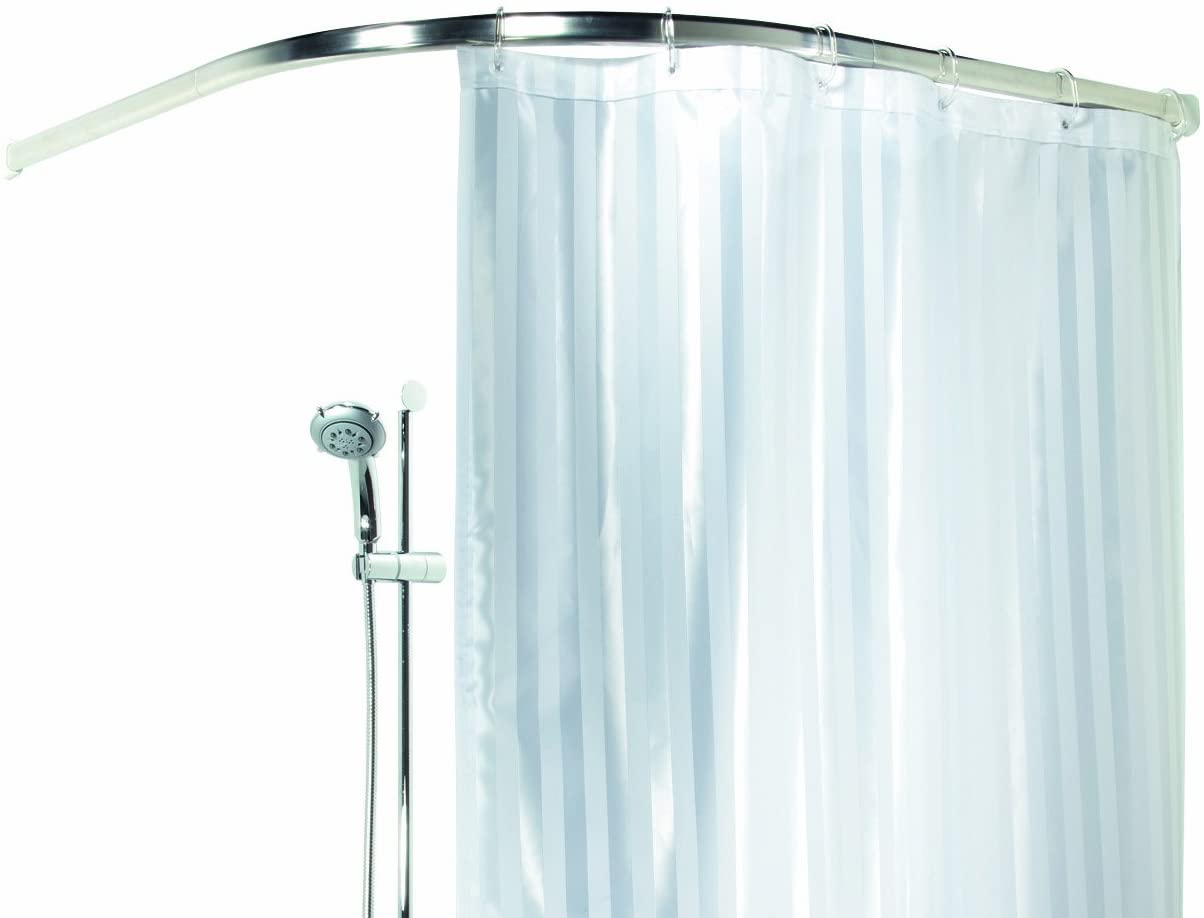 Spirella Ova Rondo Bright Finish Curved Corner Enclosure Aluminium Chrome Shower Curtain Rail Enclosure Size 90 cm x 90 cm Diameter 30 mm x 17 mm