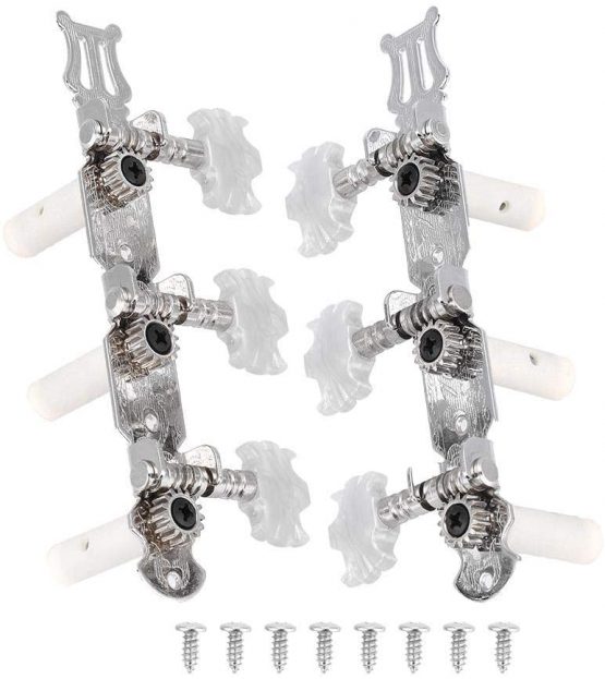 Dilwe Guitar Tuning Peg, Classical Guitar String Tuner Machine Head Silver