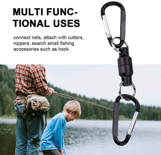 Fishing Magnetic Buckle Stainless Steel Fly Fishing Magnetic Net Release Clip Hanging Holder Lanyard Clip - Image 4