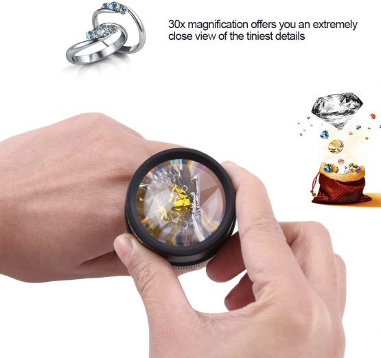 Brino Professional Jewelry 30X Loupe Lens Eye Jeweller Magnifying Inspection Tool for Stamp and Coin Collection - Image 2