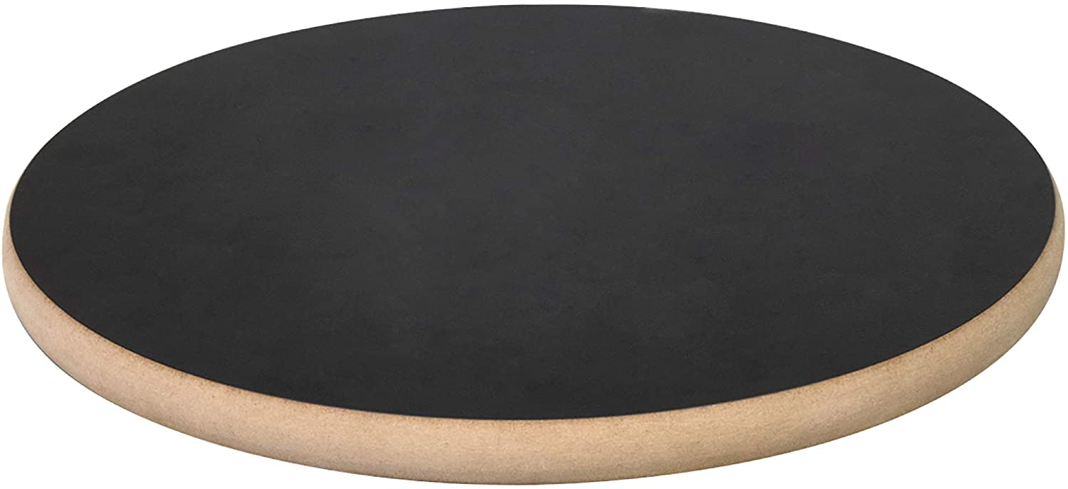 WAGNER Plant trolley BLACK diameter 29,5 x 2,5 cm I Flower trolley for indoor use I MDF with black melamine-coating I Container trolley made of wood I Load capacity 100 kg I Made in EU