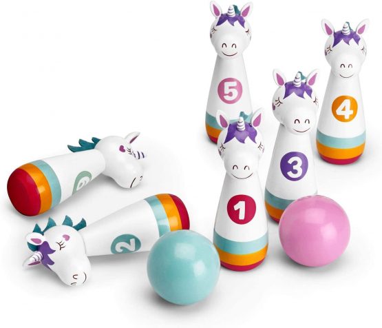 Mousehouse Gifts Wooden Unicorn Skittles Set for Children - Image 2