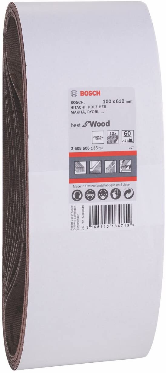 Bosch 10x PRO Paint on Wood and Hardwood X440 Sanding Belt for Sanders (for Paint on Wood Hardwood, 100 x 610 mm, Grit 60 - Image 3
