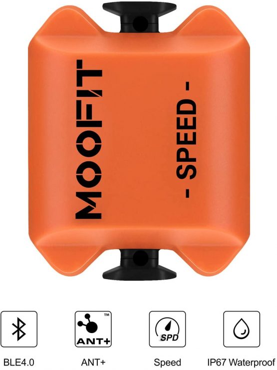 moofit Speed Sensor Bike ANT+ Sensor Speed Waterproof Wireless Cycle Speed Sensor Bluetooth for Wahoo, Zwift, Rouvy, Elite HRV, Peloton Openrider for iOS, Android