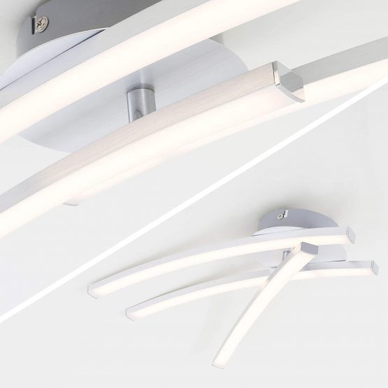 Briloner Leuchten LED Ceiling Light, 3-Bulb Ceiling Lamp, Pivotable, 6 Watt, 480 Lumen, 3, 000 Kelvin, Aluminium Colour, 565x120x105mm - Image 3