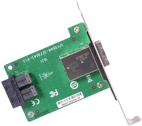 Cablecc Dual Ports Mini SAS HD SFF-8644 To Internal SAS HD SFF-8643 PCBA Female Adapter With Low Profile Bracket - Image 4