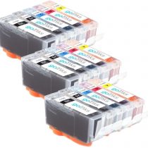3 Go Inks Set of 5 Ink Cartridges to replace Canon PGI-525 & CLI-526 Compatible / non-OEM for PIXMA Printers (15 Pack)
