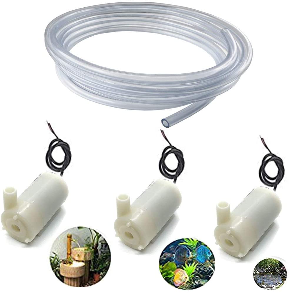 RUNCCI-YUN 3pcs Mini Water Pump DC 3V 5V Micro Submersible Motor Pump