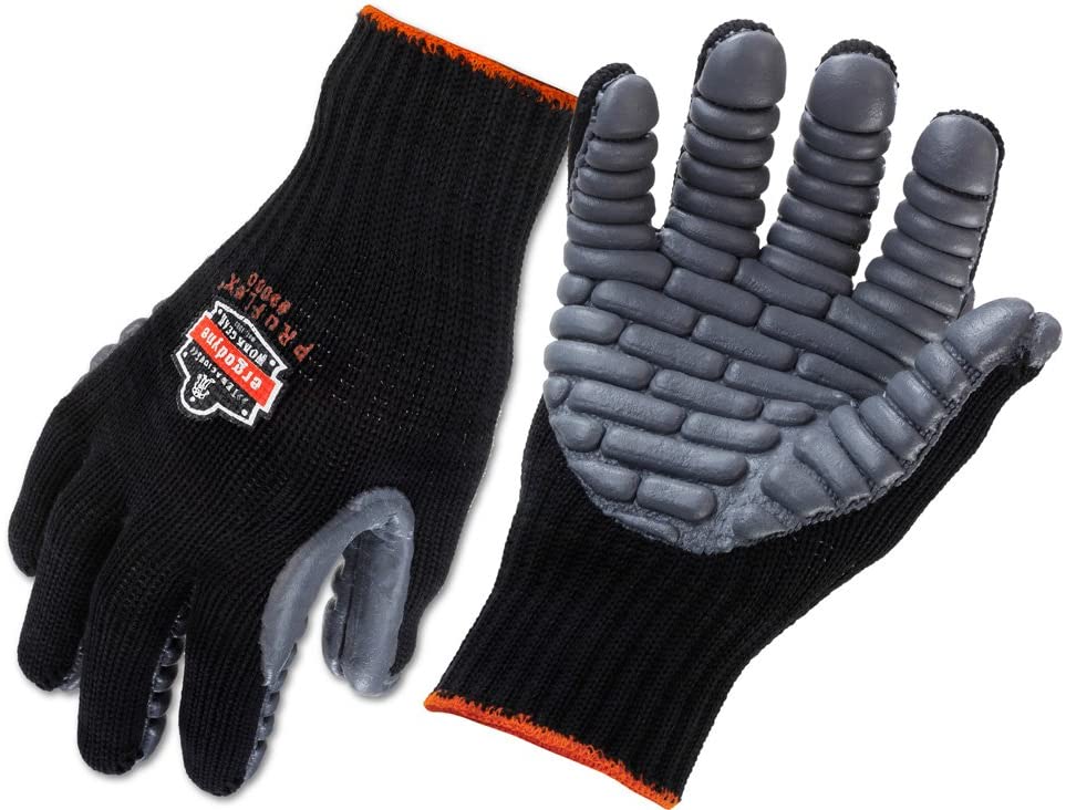 Ergodyne ProFlex 9000 Certified Lightweight Anti-Vibration Work Glove, Large, Black