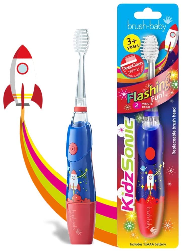 Brush-Baby, Rocket KidzSonic Kids Electric Toothbrush, 3+ Years, DeepClean Bristles, Suction Base