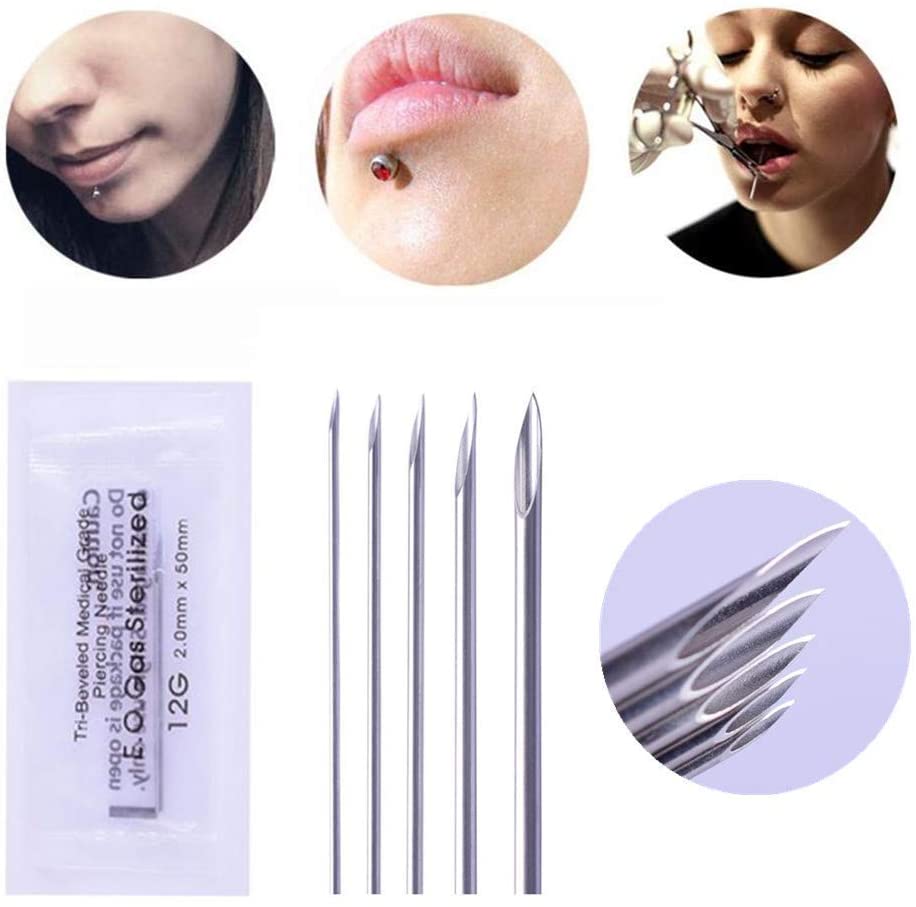 Ear Nose Piercing Needles SOTICA 50PCS Disposable Cleaned Body