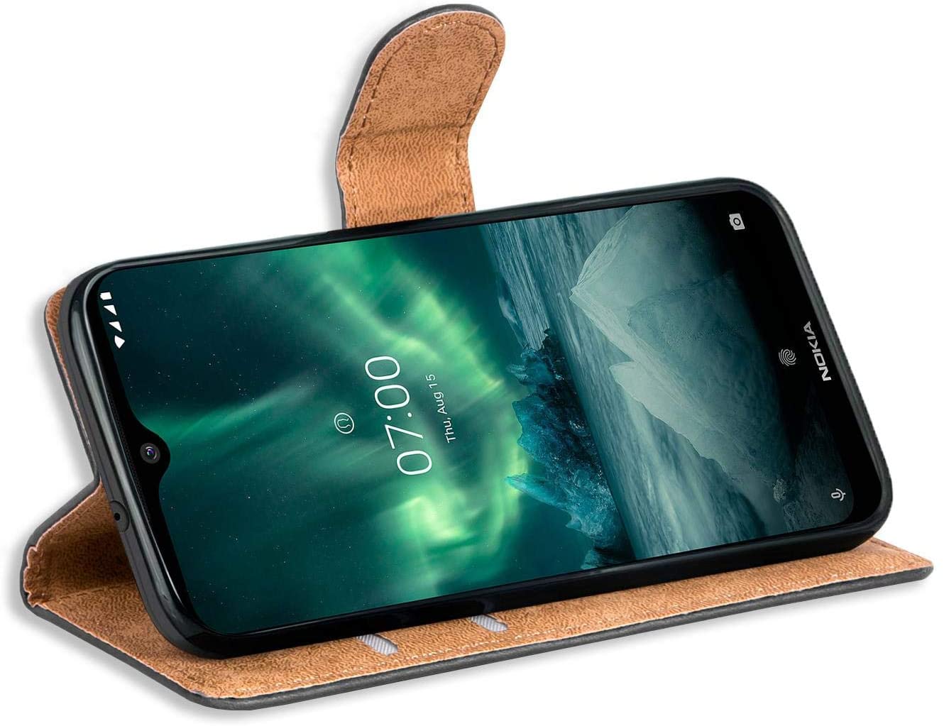 Verco Wallet Case for Nokia 6.2 Book Cover with Magnetic Closure compatible with Nokia 6.2 Flip Case with Card Slots Faux Leather - Black - Image 3