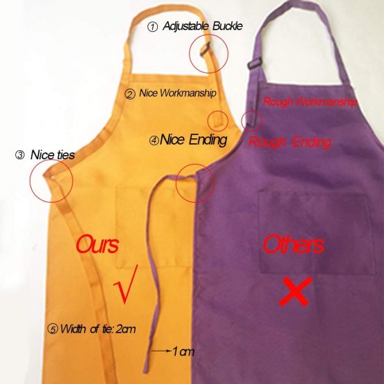 CWFUN 2 Pcs of White Kids-Children Apron,Aprons for Kids-Boys Girls Adjustable Aprons-Children Kid's Kitchen Cooking and Baking Aprons(4-12 Years Old-Children One Size, White) - Image 4