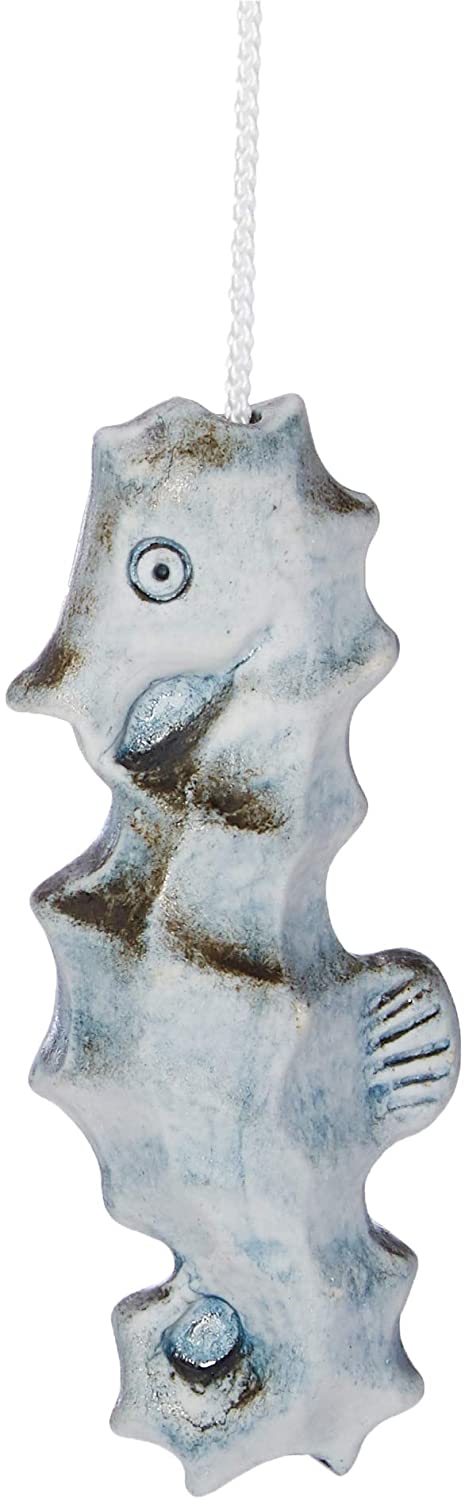 Ceramic Cord Pull Seahorse - Blue - Image 3