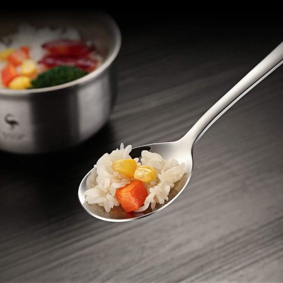 AOOSY Korean Spoon,Stainless Steel Round Soup Spoons Set of 4,Table Spoons,8.5 inch Long Handle Dinner Rice Korean Spoon Set for Home Kitchen Restaurant - Image 3