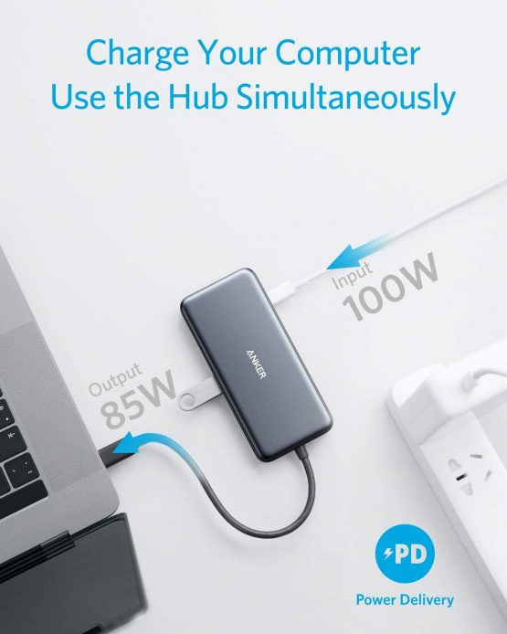 Anker USB C Hub, PowerExpand+ 7-in-1 USB C Hub Adapter, with 4K HDMI, 100W Power Delivery, USB-C and 2 USB-A 5Gbps Data Ports, microSD and SD Card Reader, for MacBook Air, MacBook Pro, XPS, and More - Image 4