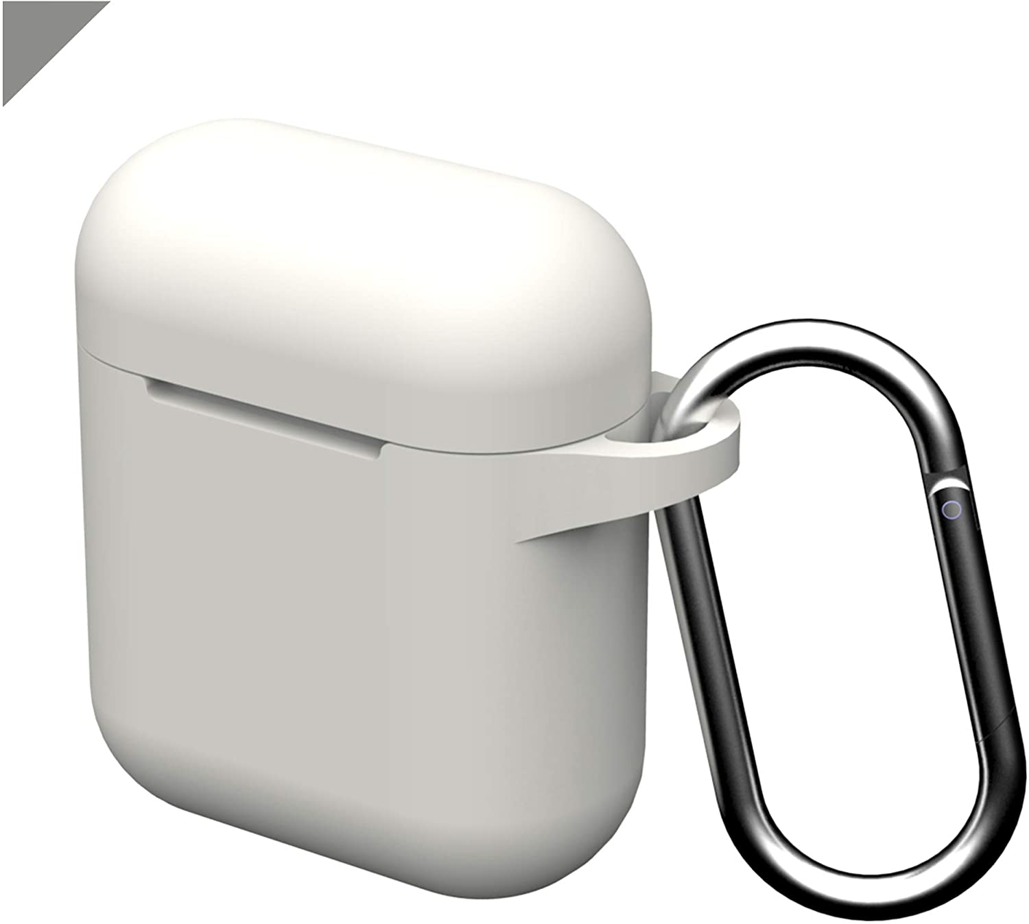 GEAR4 Apollo Airpods Case Fully Protective Lightweight Silicone Airpods 1 Case Airpods 2 Case with Attached Clip - White - Image 4