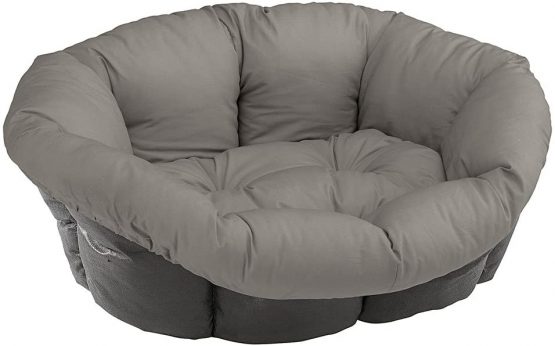 Ferplast Cushion for dog and cat bed SOFA' CUSHION 4 Padded spare cover for pet bed, Soft cotton washable, Adjustable with elastic cord, 64 x 48 x h 25 cm Grey