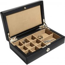 Dulwich Designs Windsor Black Leather Cufflink Box