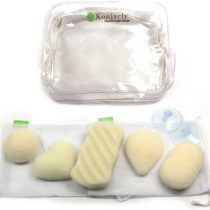 Natural Konjac sponges, set of 5 for face & body. Suitable for all skin types: Normal, dry, oily, sensitive and baby safe. Made from vegetable root fibre, Eco-friendly and chemical free. Extra soft gentle exfoliate & deep cleaning. Help to remove dead skin cells, dirt & impurities. Help prevent bacteria, acne breakout & blackheads, eliminate toxins, stimulate blood flow, minimise pores and improve skin texture leaving silky smooth, better completion, refreshed, radiant, reveal and rejuvenate