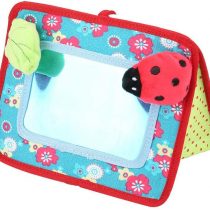 Crib and Floor Activity Mirror Toy, Safe Beetle Ring-Down Baby Cognitive Mirror Stroller Hanging Toy