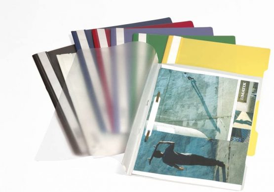 Durable Clear View A4 Document Folder Yellow | Transparent Front Cover | Pack of 50 Folders | Ideal for Holding A4 Punched Documents - Image 3