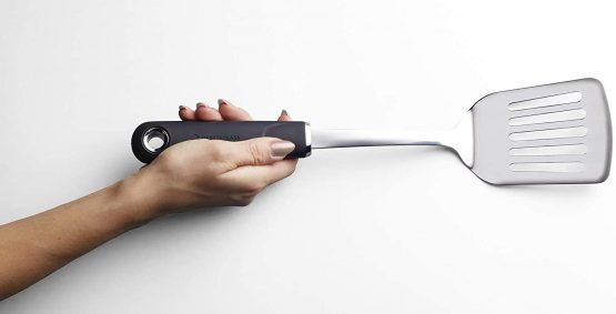 MasterClass Fish Slice / Slotted Turner with Soft Grip Handle, Stainless Steel, 35.5 cm - Image 2