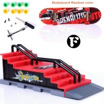 Sipobuy DIY Assembly Mini Finger Skateboard Deck Truck Skate Park Board With Ramp Accessories Sets (Scene F)
