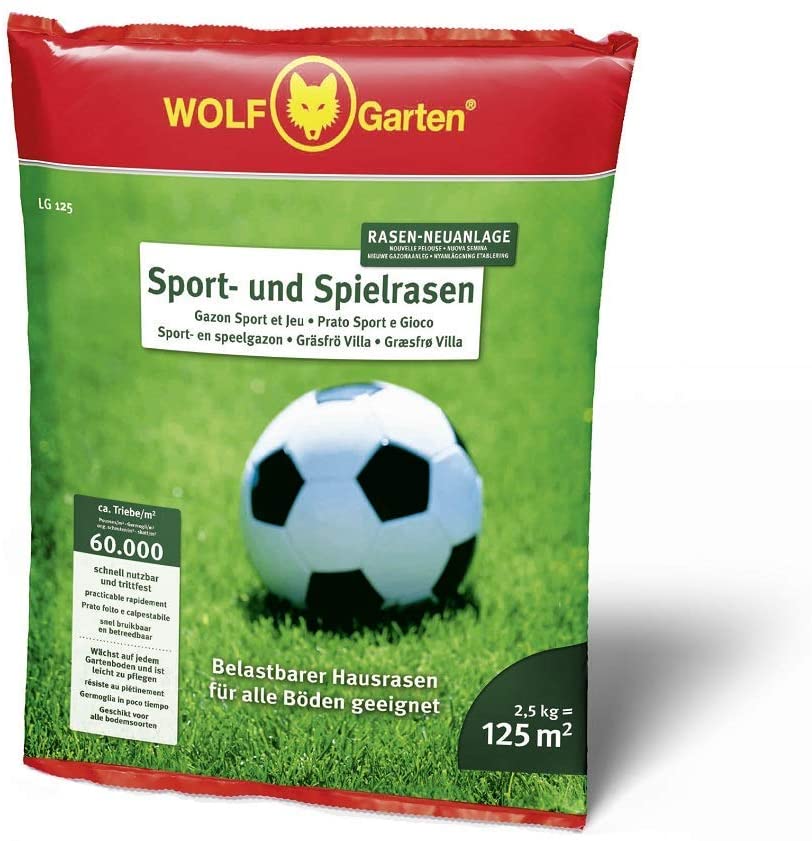 Wolf Garten LG 125 Sports and Play Lawn Seed, 2.5 KG = 125 M²