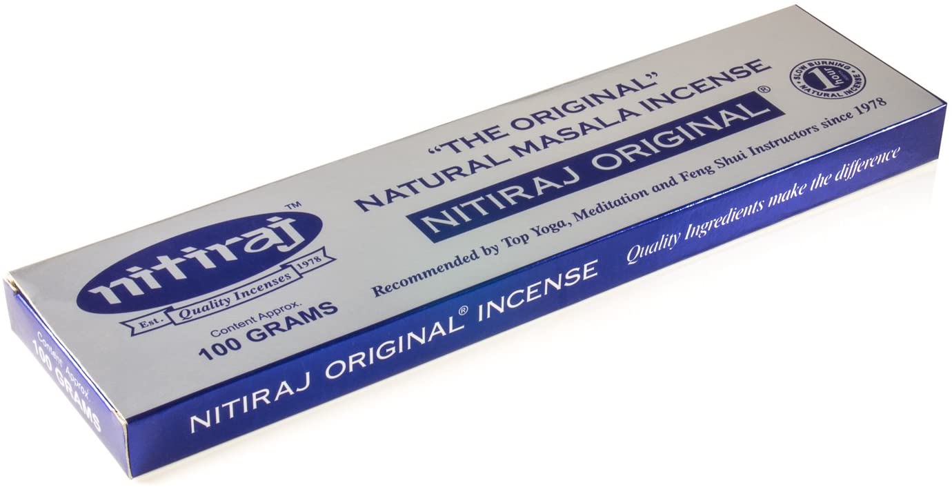 Nitiraj Original Quality Masala Natural Incense Sticks 100g (Silver and Blue Pack) Big Box Recommended For Yoga, Meditation