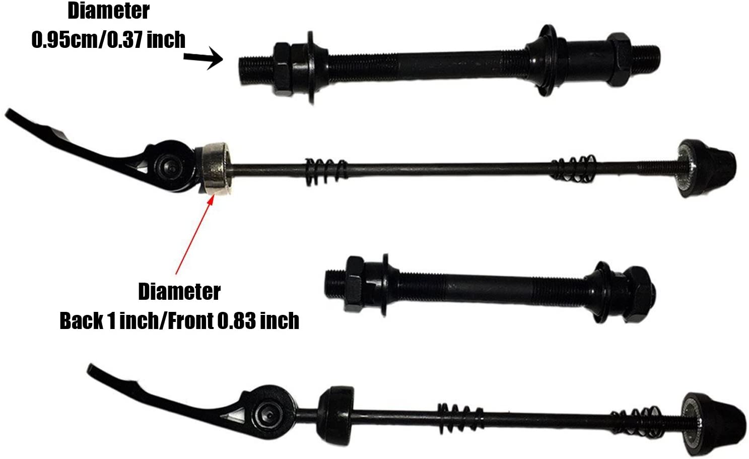 HomDSim 4pcs/lot Front/Rear Bicycle Quick Release Bike Hub & Shaft Hollow Axle of Road Mountain Bicycle Parts - Image 4