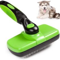 AIWEIYER Self Cleaning Slicker Brush-Pet Dog & Cat Grooming Brush- Ergonomic Soft Grip Handle -for Quick & Easy Pet Fur Removal Dander,Dirt,Massages,Improves Circulation (Yellow)