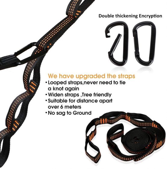 NATUREFUN Ultra-Light Travel Camping Hammock | 300kg Load Capacity,(275 x 140 cm) Breathable,Quick-drying Parachute Nylon | 2 x Premium Carabiners,2 x Nylon Slings Included | Outdoor Indoor Garden - Image 4