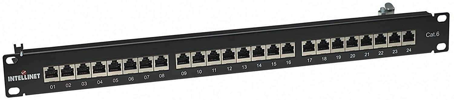 Manhattan Intellinet Cat6 FTP 24-Port 1U Shielded Network Patch Panel, Black, FTP, 24-Port, 1U - Image 2