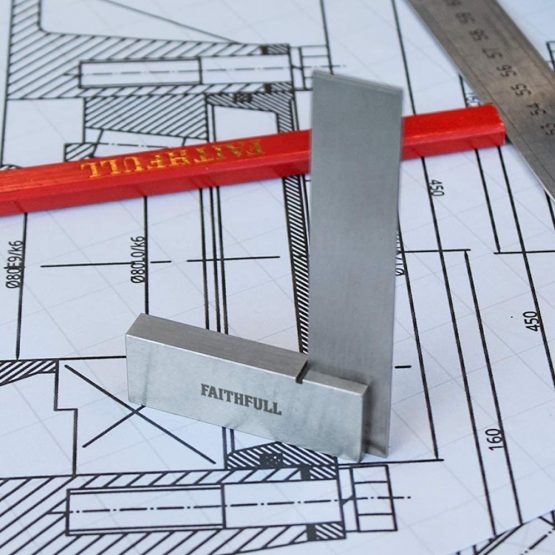 Faithfull FAIES3 Engineers Steel Try Square 75 mm (3 Inch) - Image 2