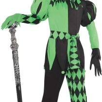 amscan 847679-55 Ghoulish Jester Costume - Age 14-16 Years - 1 Pc, Green