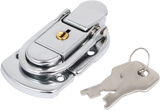 Sourcingmap® Suitcase Briefcase Wooden Case 64mm Long Alloy Toggle Latch Hasp Lock w 2 Keys