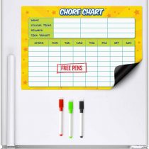 CKB LTD CHORE CHART Magnetic Fridge Board With Drywipe Marker White Board & Pen - Magnet Whiteboard Kitchen Home Office Memo Notice Family Rota Large Jobs To Do A3 Meal Daily Planner