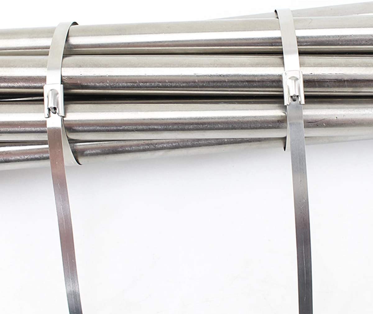 NATUCE 100PCS 4.6 * 300mm Premium Stainless Steel Cable Ties, SS304 Stainless Steel Zip Ties, Metal Cable Ties - Image 4