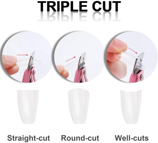 MWOOT 3 Pieces False Nails Clipper Artificial Fake Nail Tips Cutter,Stainless Steel Rustproof Nail Catcher Kit Trimmer Manicure Pedicure Tool for Gel Acrylic Nail - Image 3