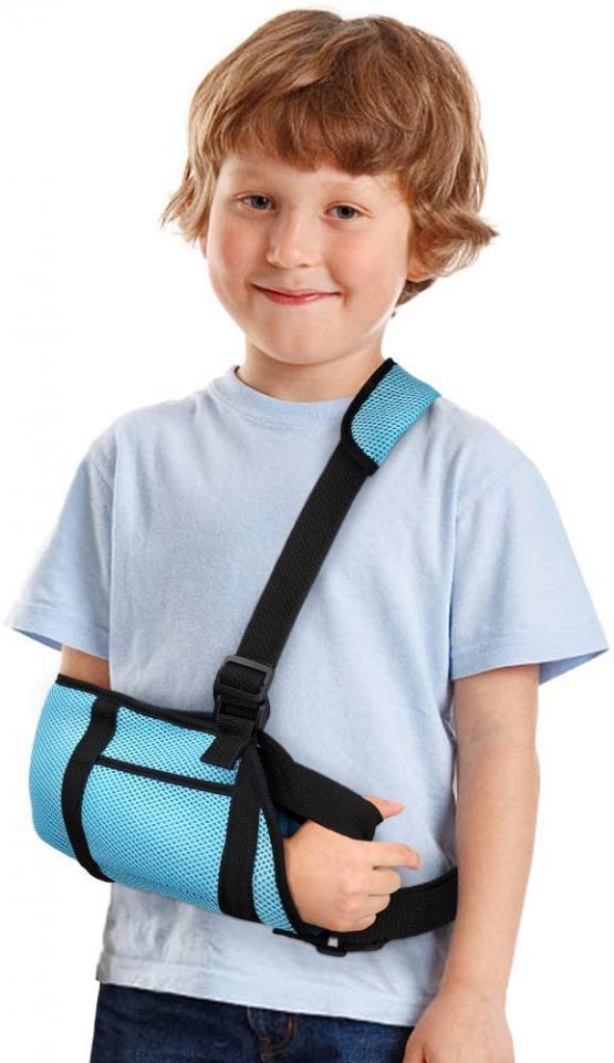 Kids Arm Sling, Medical Child Arm Sling Shoulder, Child Arm Immobilizer with Waistband and Storage Pockets, Arm Sling for Children Broken Arm, Elbow, Wrist Support and Injury Recovery