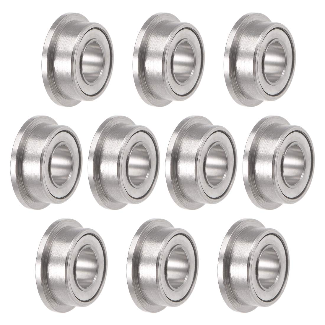 sourcing map MF63ZZ Flange Ball Bearing 3x6x2.5mm Full Complement Bearings 10pcs