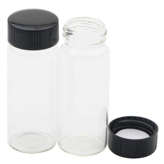 Unxuey 24pack 30ml (1 Oz) Clear Glass Vials Sample Glass Bottles with Plastic Screw Black Cap Transparent Lab Vials Lab Cosmetic Container - Image 2