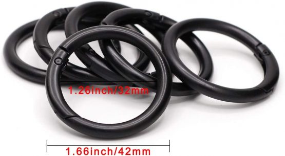 6Pcs Zinc Alloy Spring O Ring, 1-1/4" 32mm Gate O Ring Round Carabiner Snap Clip Trigger Spring Keyring Buckle, Metal O Ring for Bags,Purses - Image 2