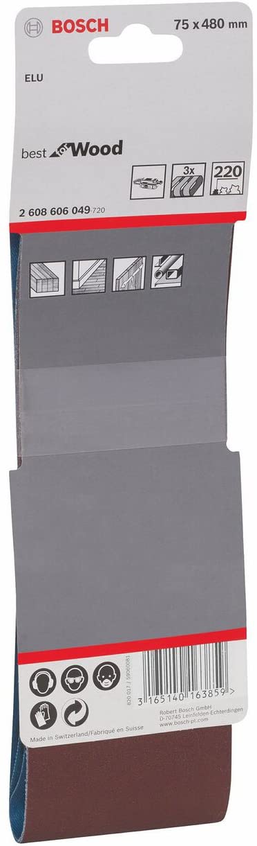 Bosch 3X PRO Paint on Wood and Hardwood X440 Sanding Belt for Sanders (for Paint on Wood Hardwood, 75 x 480 mm, Grit 220 - Image 3