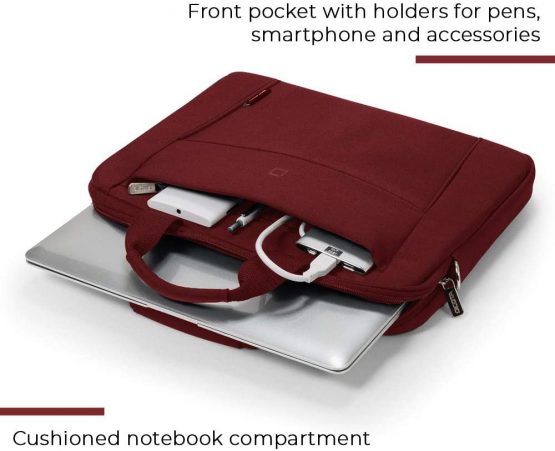 Dicota Slim BASE Sleeve for 14.1-Inch Laptop - Red, N281418 - Image 3